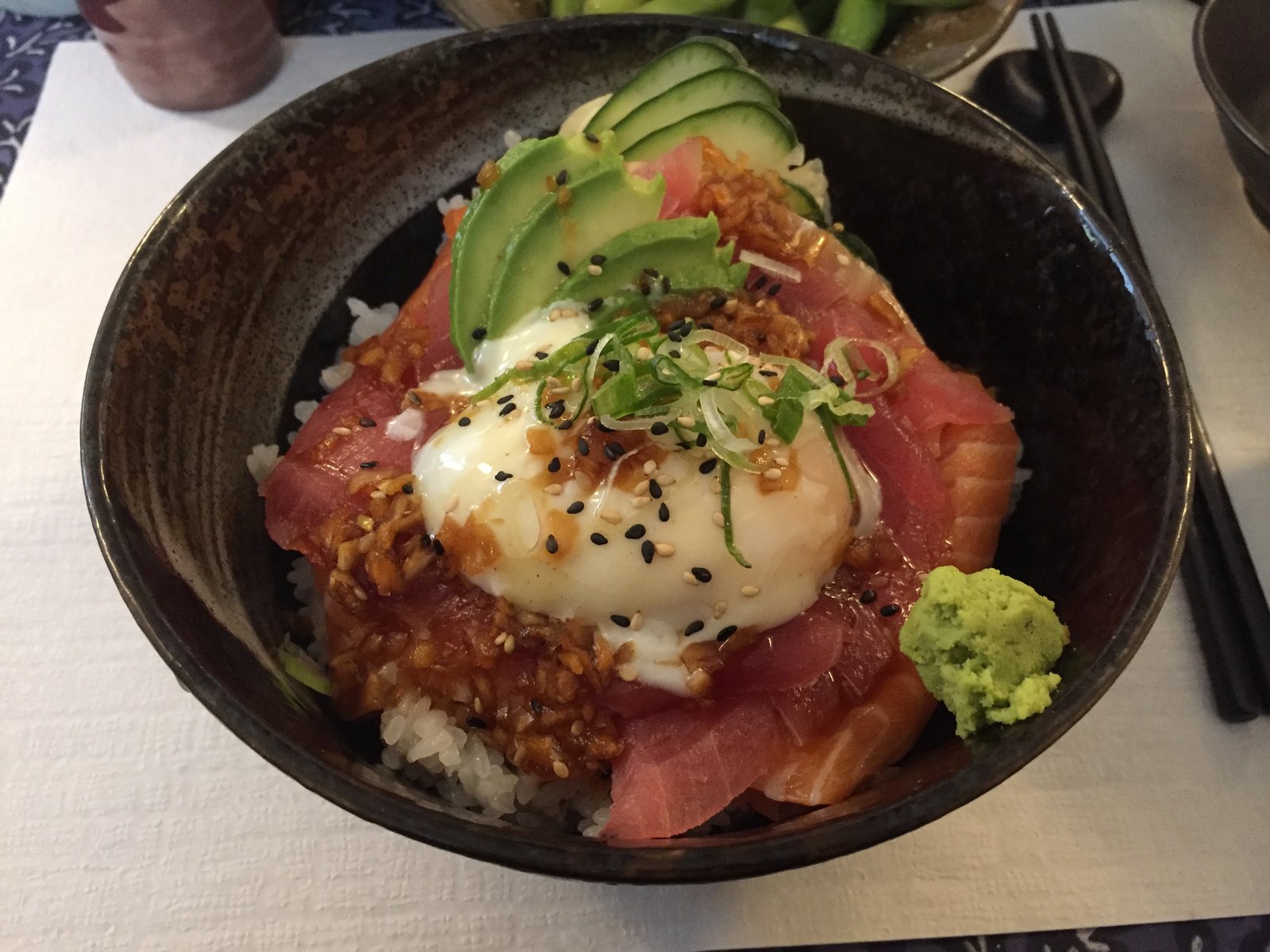 kokoro sushi in a bowl egg